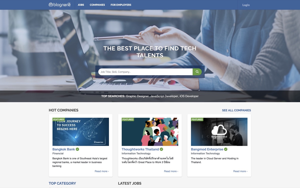 Blognone Jobs - Thailand's top tech and developer job board