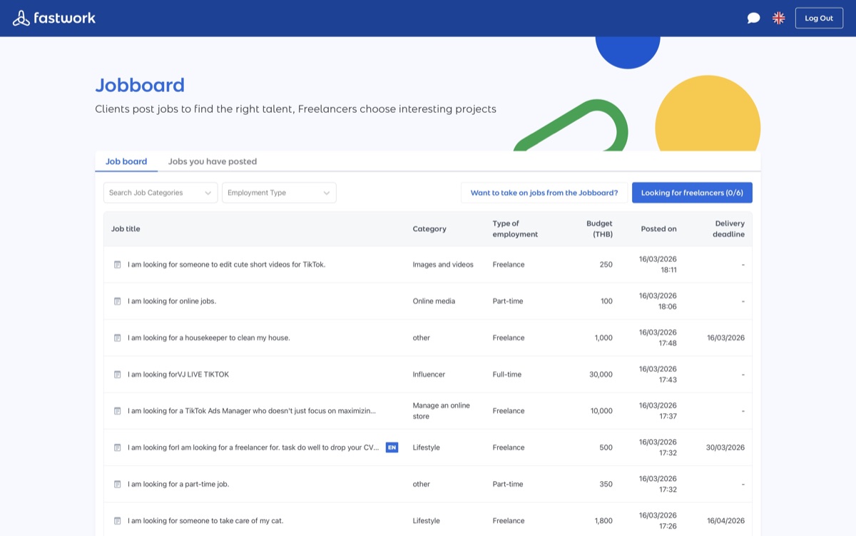 Fastwork - Thailand's leading freelance marketplace for project and creative work