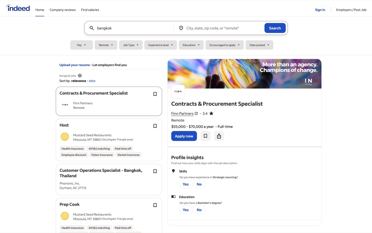 Indeed Thailand - world's largest job site with free posting