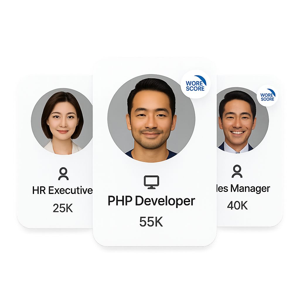 Example of candidate profiles available through WorkVenture's free job posting service.